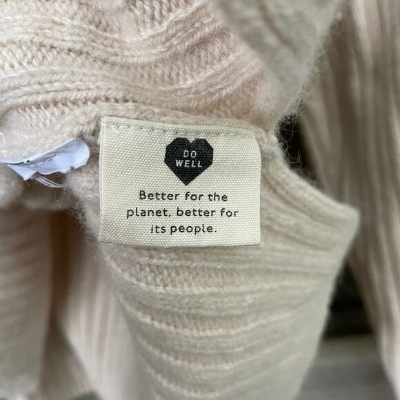 Madewell Sweater Recycled Cashmere Rib Knit Mock Neck Cropped Small - Picture 7 of 8